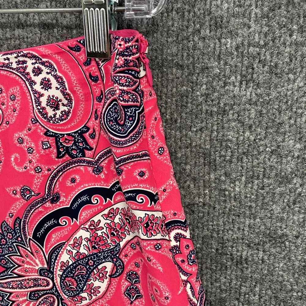 Vintage 90s Lauren Ralph Skirt 4 Pink Paisley Mid Rise Fit Flare Flowy Y2K Fairy